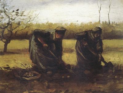 Vincent Van Gogh Two Peasant Women Digging Potatos (nn04) China oil painting art